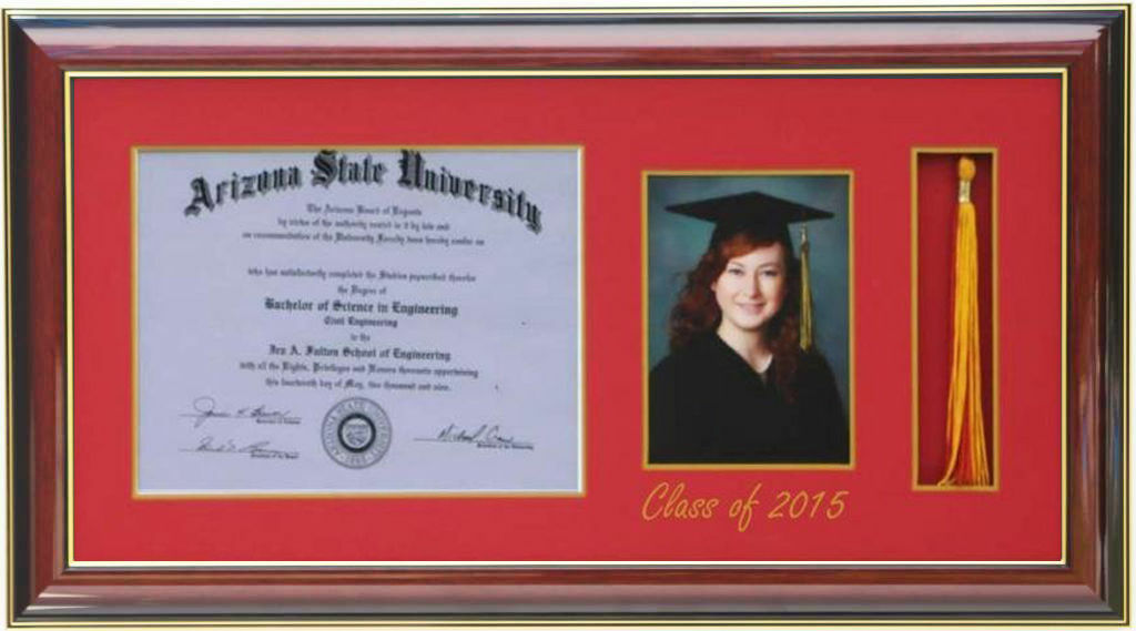 DIPLOMA TASSEL FRAME 5x7 PIC MAHOGANY-H