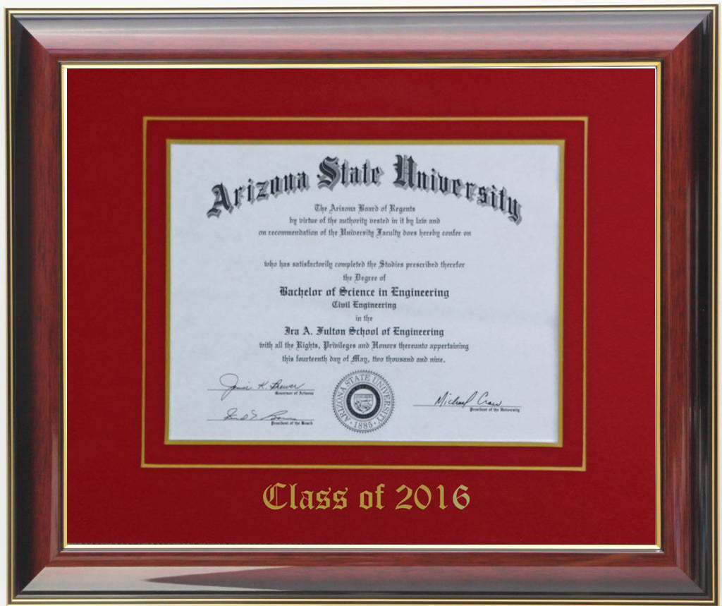 DIPLOMA FRAME MAHOGANY/BLUE Large