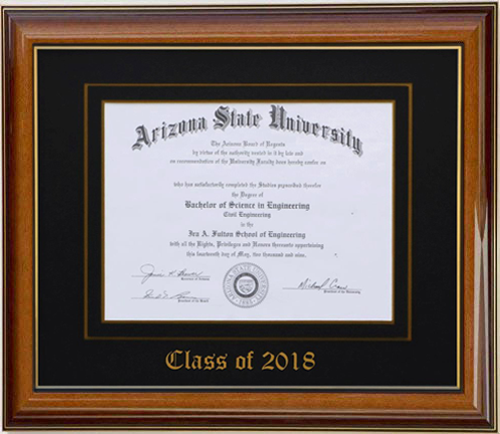 DIPLOMA FRAME WALNUT/GREEN