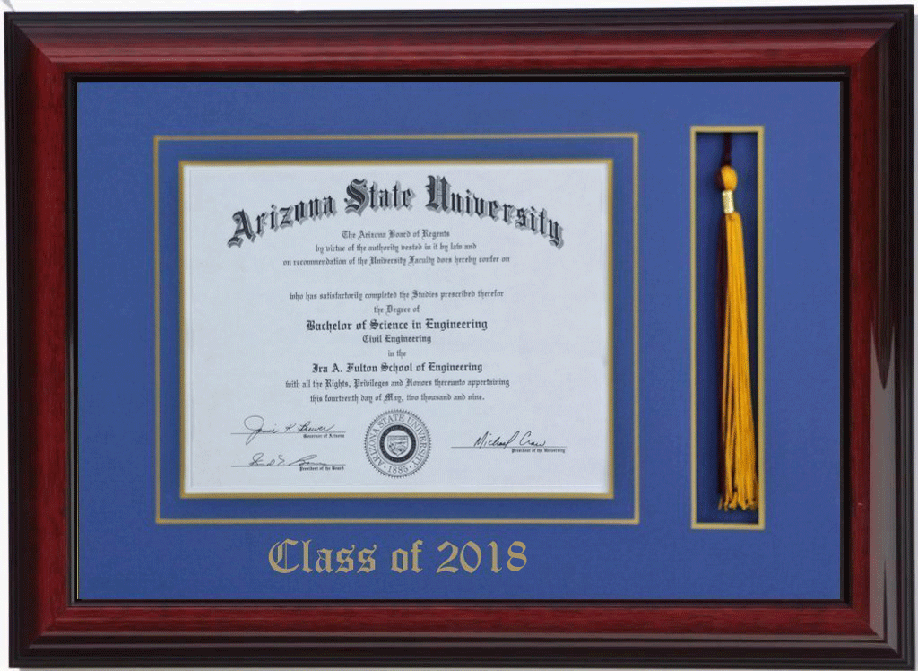 DIPLOMA TASSEL FRAME BRANDY/BLACK