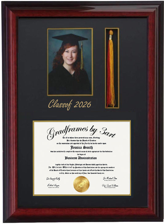 DIPLOMA TASSEL FRAME 5x7 PIC BRANDY-SQ