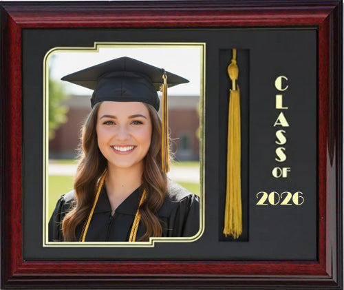 GRADUATION FRAME WITH TASSEL 8X10 PIC BRANDY