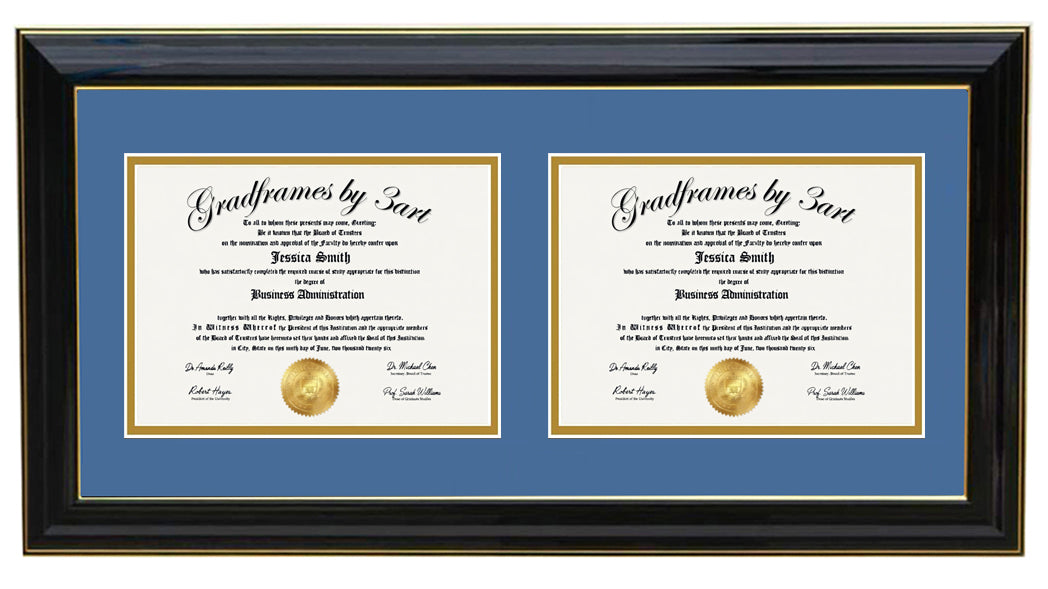 Custom Double Diploma Frame -H