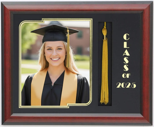 GRADUATION FRAME WITH TASSEL 8X10 PIC MAHOGANY #43