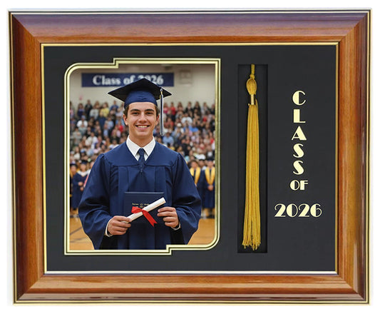 GRADUATION FRAME WITH TASSEL 8X10 PIC WALNUT