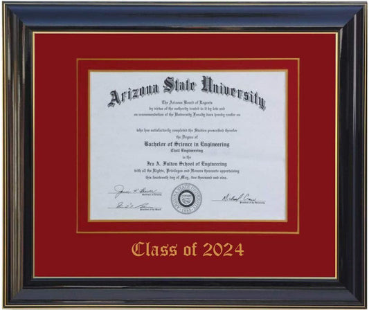 DIPLOMA FRAME BLACK/RED