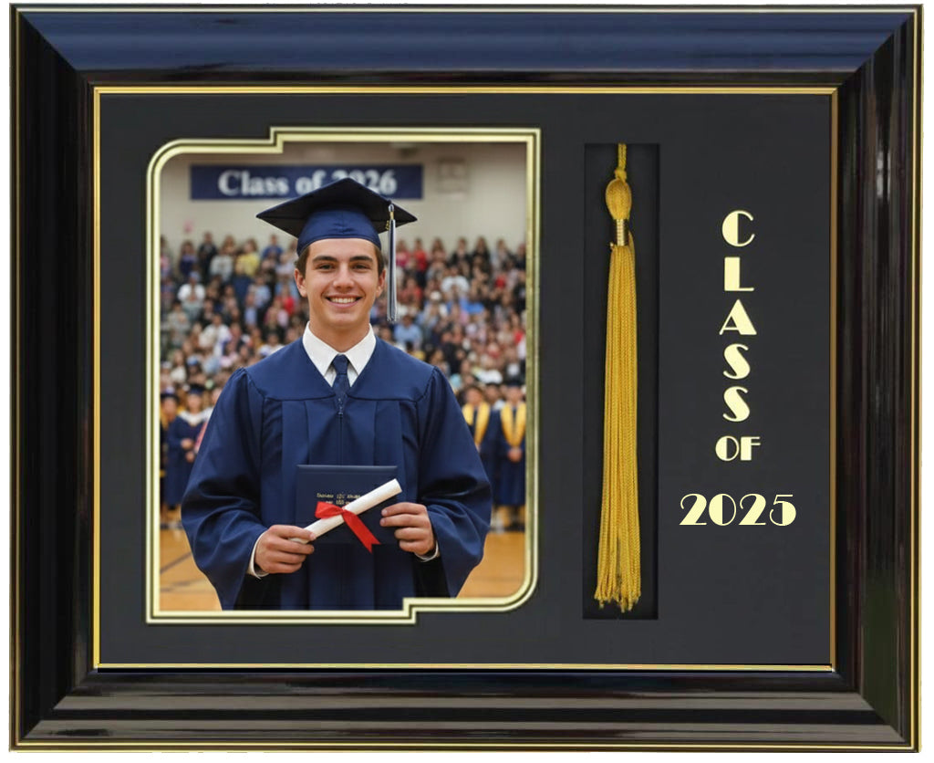 GRADUATION FRAME WITH TASSEL 8X10 PIC BLACK