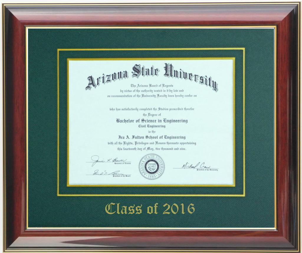 DIPLOMA FRAME MAHOGANY/BLUE Large
