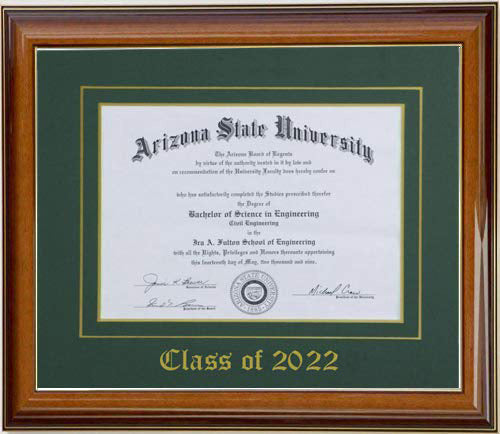 DIPLOMA FRAME WALNUT/GREEN Large