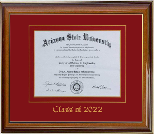 DIPLOMA FRAME WALNUT/GREEN Large