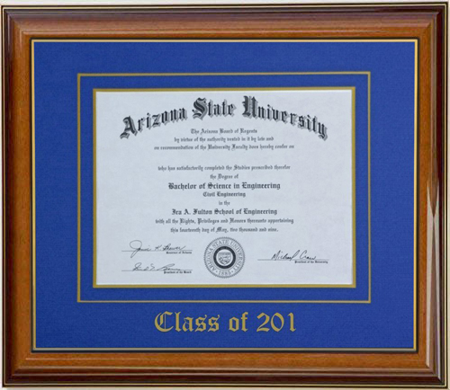 DIPLOMA FRAME WALNUT/GREEN