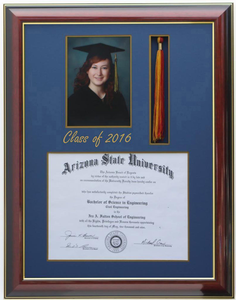 DIPLOMA TASSEL FRAME 5x7 PIC MAHOGANY-SQ