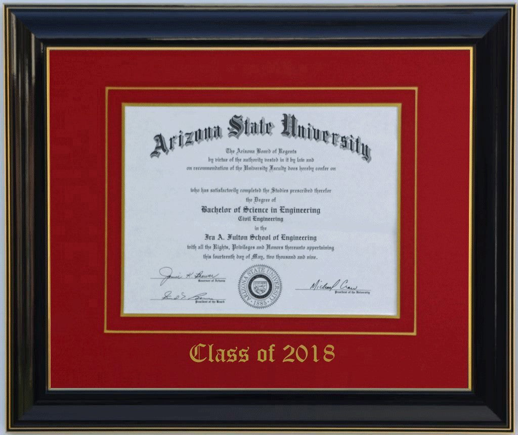 DIPLOMA FRAME BLACK/BLUE